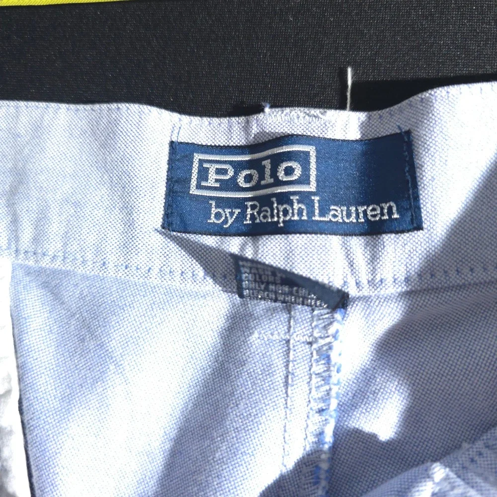 Polo by Ralph Lauren Men Blue Chino Pants Cotton Casual Trousers 34 x 27 Preppy